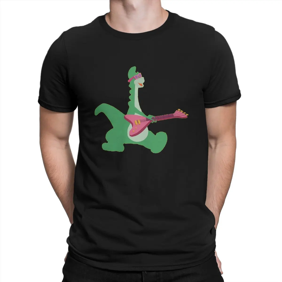 

Denver T-Shirt Men Denver the Last Dinosaur Jeremy Cartoons Awesome Cotton Tees Round Neck Short Sleeve T Shirts Graphic Clothes