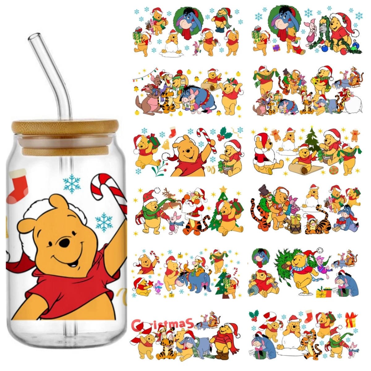 Miniso Рождественская УФ-пленка для чашек DTF переводная пленка 16 унций наклейка на