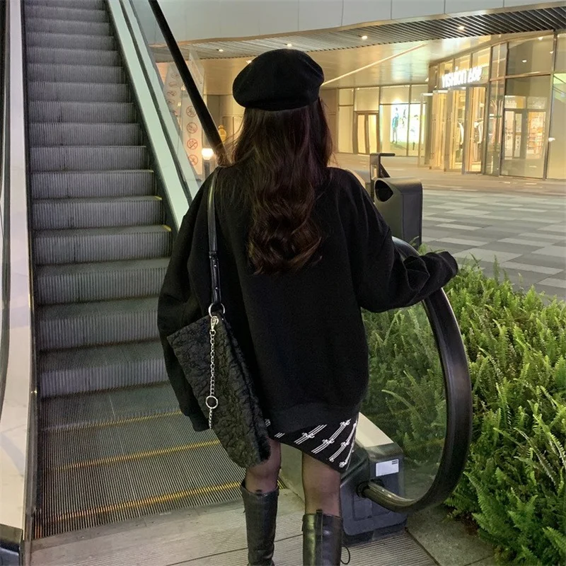 Свитшот Harajpoo Женский Осень-зима 2021 новинка повседневная одежда Харадзюку с