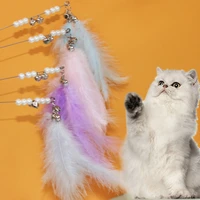 cat toy funny cats feather toys tease interactive cat toy with bell self hi scratch bite feather toys for cats stick pet product
