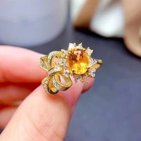 foydjew new sweet design bowknot rings simulation yellow diamond 18k gold color open adjustable ring for women fine jewelry