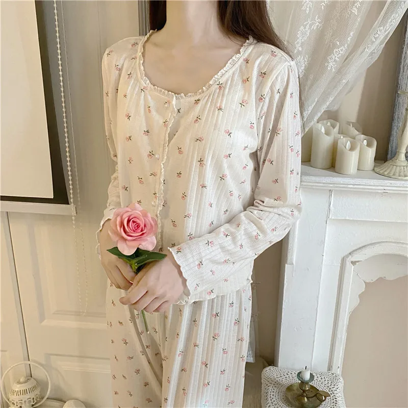 Pajama Three Piece Set Print Camisole Cardigan with Chest Pad Trousers Homewear Women's Spring Summer Mori Girl Style