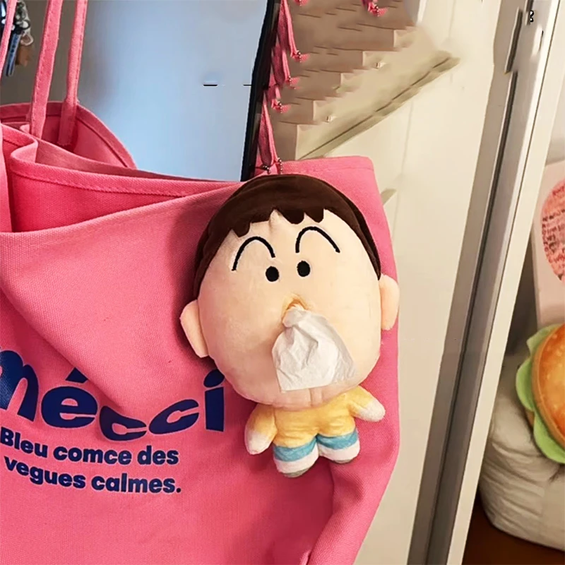

21CM Anime Crayon Shin-Chan Boochan Paper Extractor Kawaii Cartoon Cute Tissue Box Backpack Pendant Keychain Toys Girls Gifts