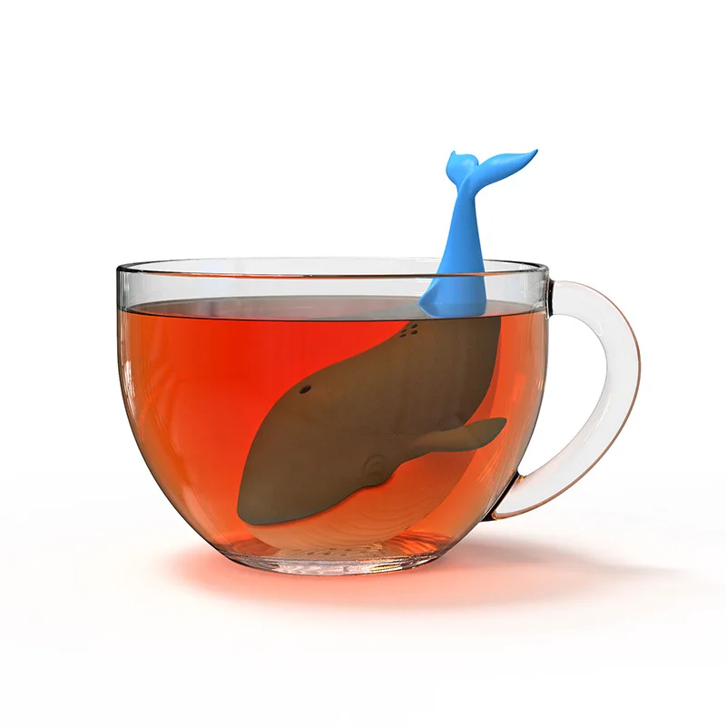 

Reusable Tea Strainer Creative Cute Whale Shaped Silicone Red Tea Bag Home Necessary Food Level Eco-Friendly Teaware Tea Infuser