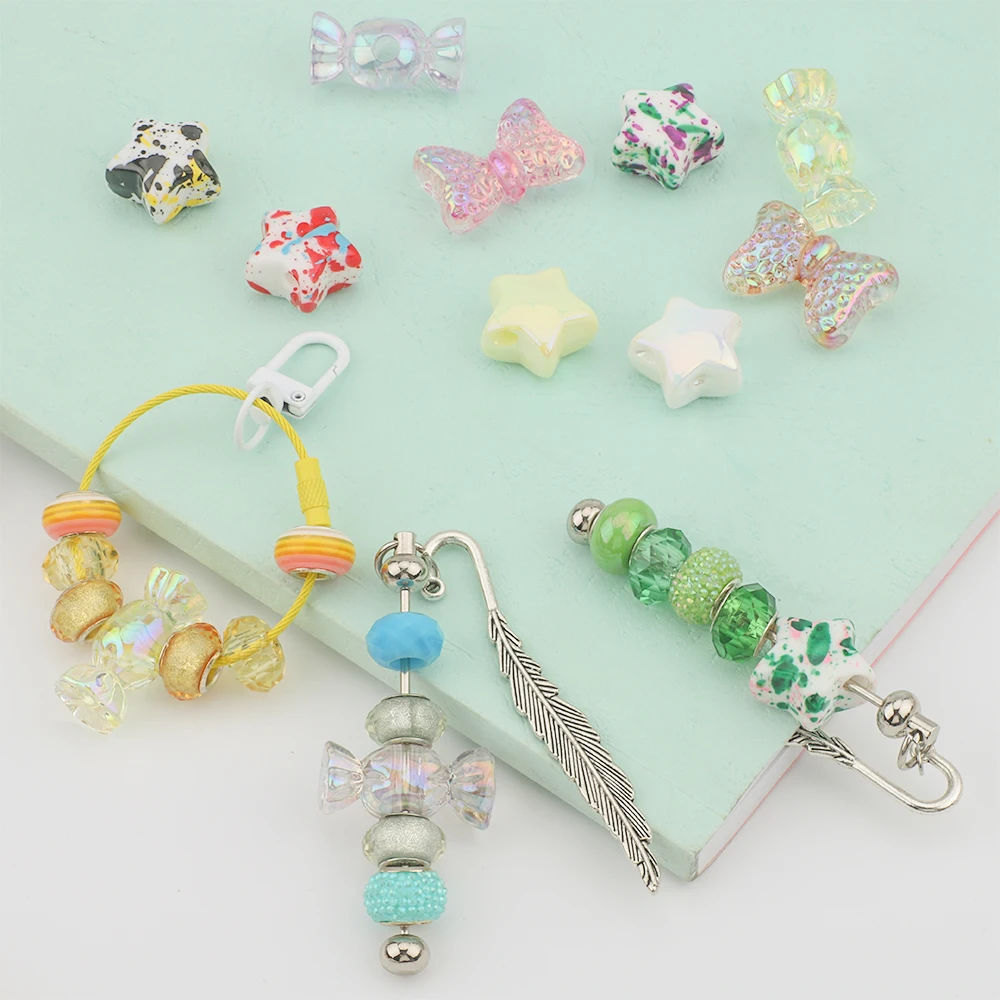 10 Шт. Акриловые Бусины Разных Форм-бабочки Конфеты Звезды Для Самостоятельного