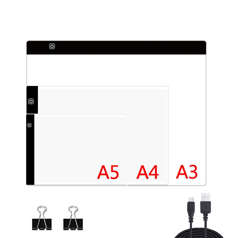 

A3 A4 A5 Drawing Tablet Diamond Painting Board Stepless USB Art Copy Cushion Writing Sketching Wacom Tracing Led Light Pad