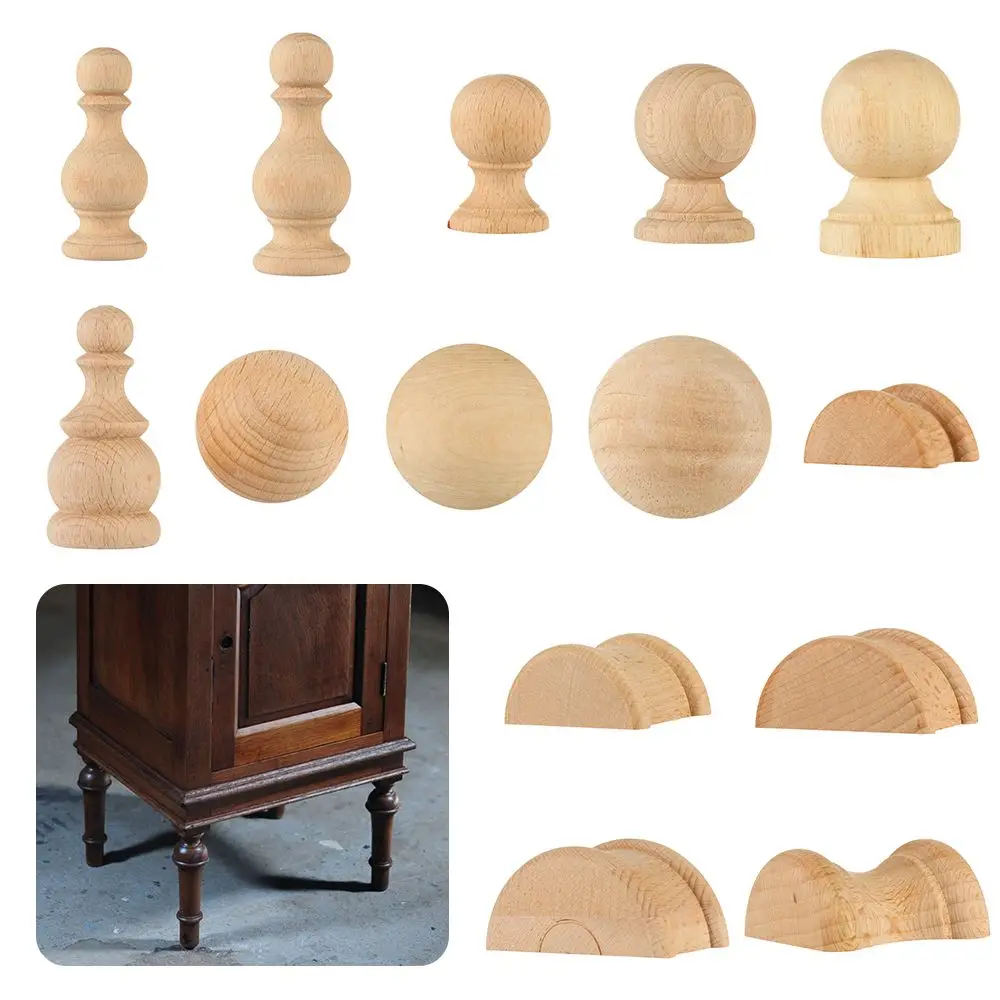 

Quality Decoration Crafts European Style Solid Cabinet Seat Feets Vintage Wood Carved Home Decor Furniture Foot Legs