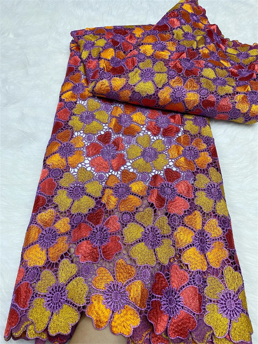 Роскошное полое африканское кружево с аккуратным высококачественным шелковым