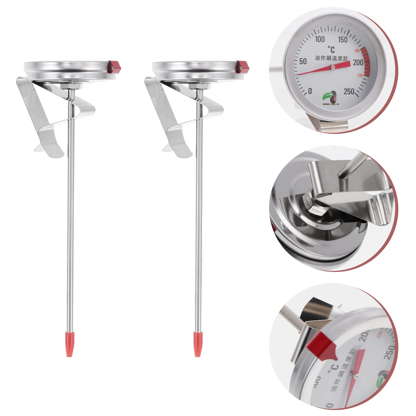 

Probe Oil Temperature Gauge Stainless Steel Kitchen Food Heat-resistant Oven