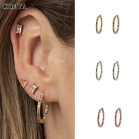 crmya gold silver filled hoop earrings for women multicolor cz zircon piercing womens stud earrings 2022 jewelry wholesale