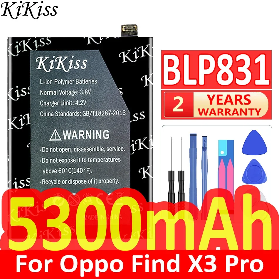 Мощный аккумулятор KiKiss 5300 мАч BLP831 для Oppo Find X3 Pro x3pro CPH2173 PEEM00