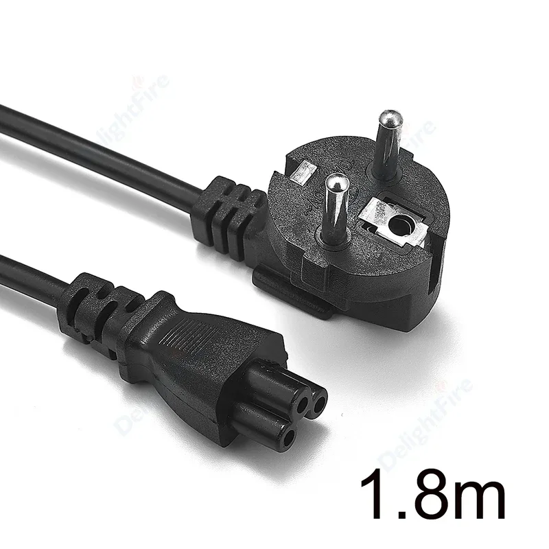 Кабель питания для ноутбука ЕС 1,2/1,5/1,8 м, европейская вилка Schuko, шнур питания IEC C5 для адаптера ноутбука HP Dell Lenovo Acer HP