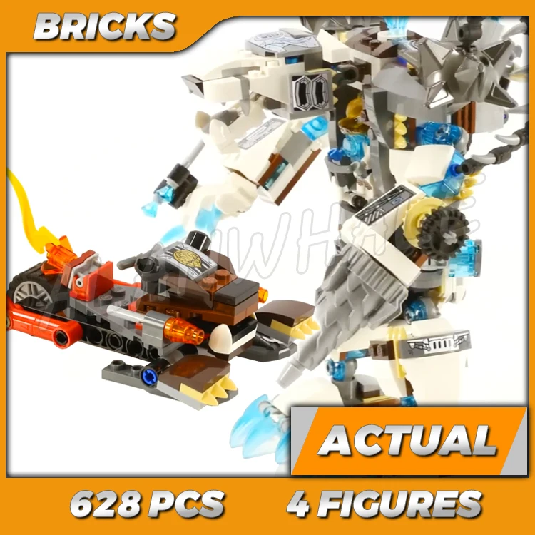 Фото Набор для сборки 628 деталей Chima Icebite Claw Spinning Driller Bears Mech Blaster Bike 10355, совместимый с конструкторами из кирпичиков №1