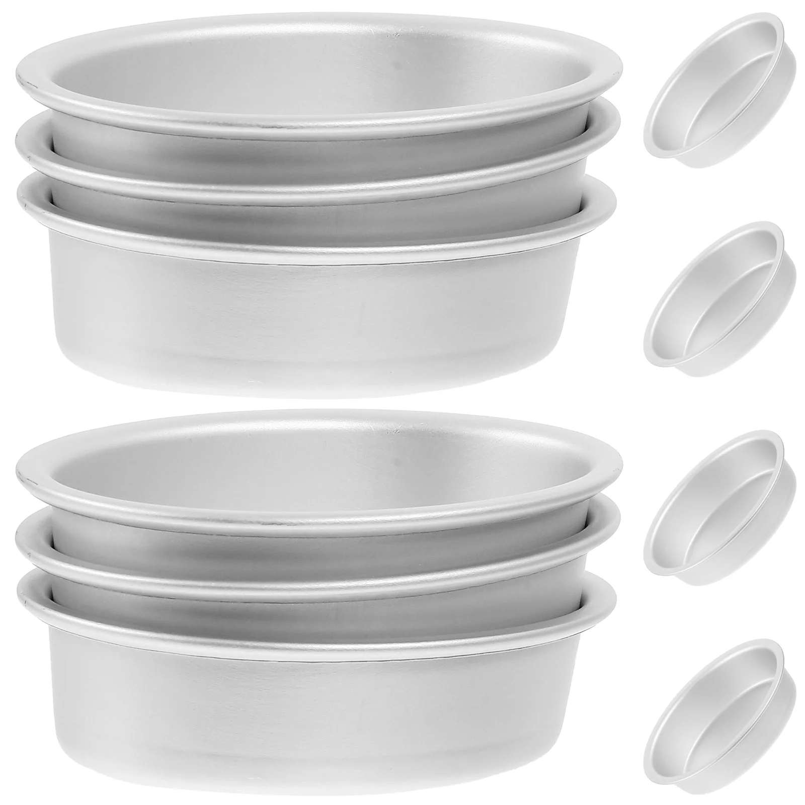 

10 Pcs Mini Cake Moulds Oval Mold Flan Nonstick Baking Pan Small Pans Forming Machine Tart Pot with stainless steel lid