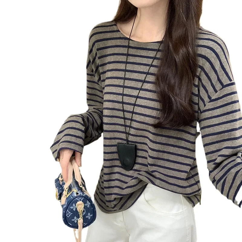 Новое поступление женская футболка свободного кроя с длинными рукавами