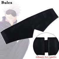 bulex anime jujutsu kaisen gojo satoru eyewear cosplay costume black pu eyes patch mask glasses blindfold prop for unisex
