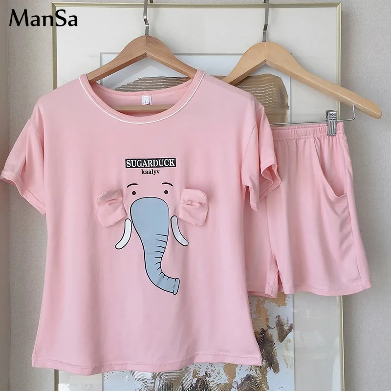 Пижама женская летняя с коротким рукавом и шортами домашняя пижама | Женская