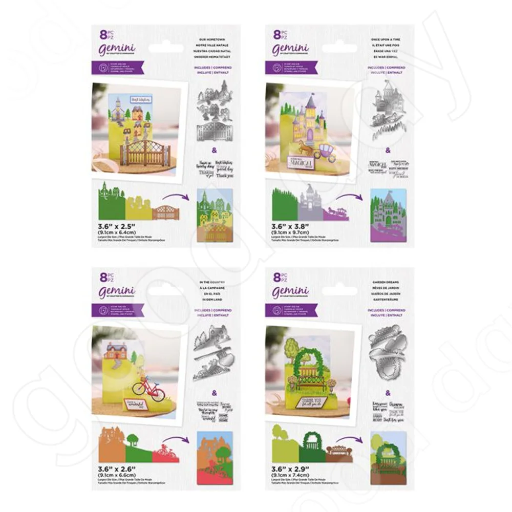 

New Rural House Scenery Cutting Dies Stamps Scrapbook Diary Decoration Embossing Template Diy Greeting Card Handmade Hot Sale