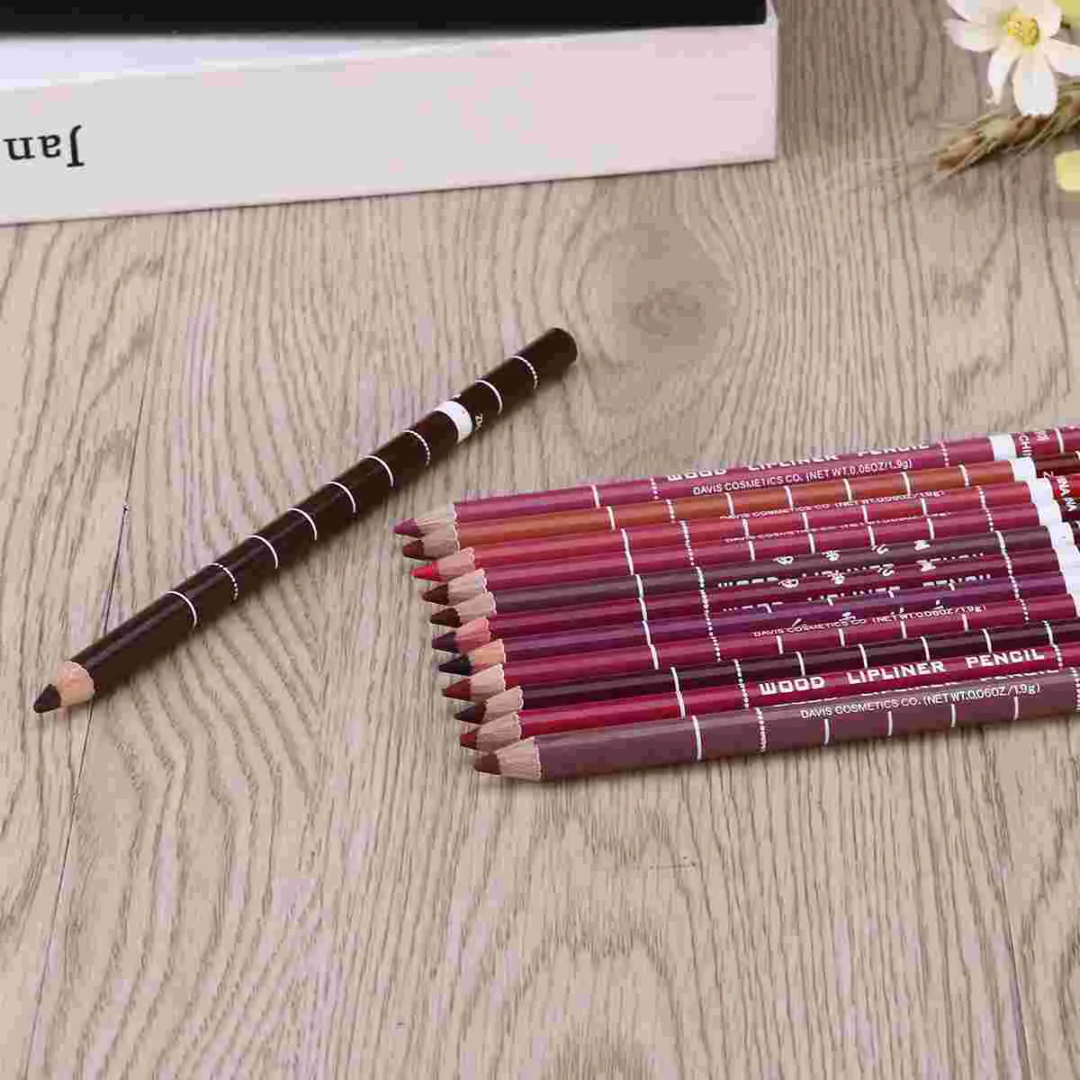 

12PCS Smooth Random Color Professional Lip Liner Pencils Lip Makeup Set Waterproof Lipliner for Ladies Women Girls