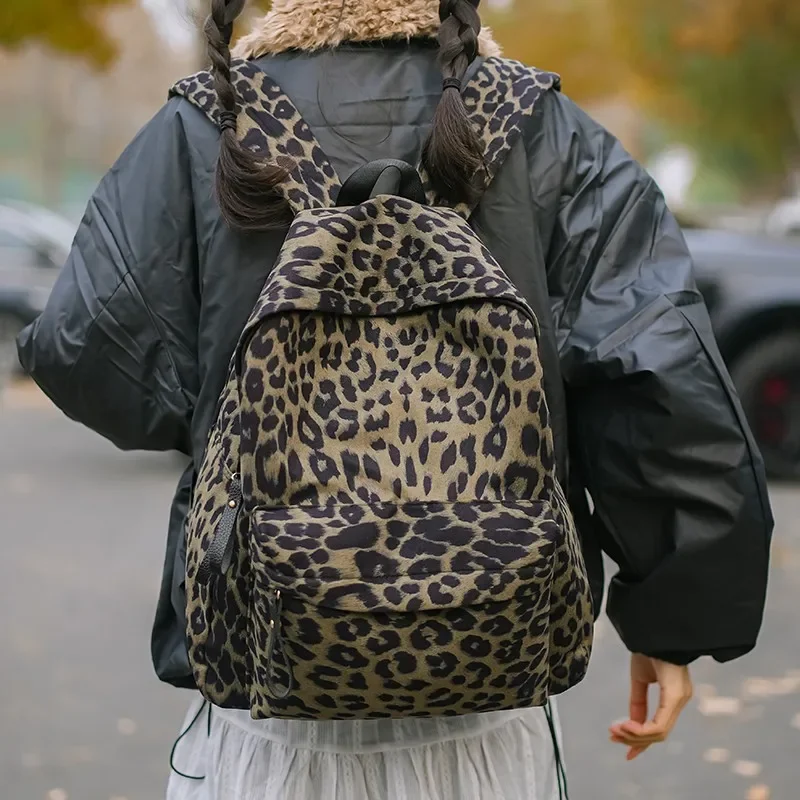 Повседневные модные рюкзаки с леопардовым принтом высокое качество простые на