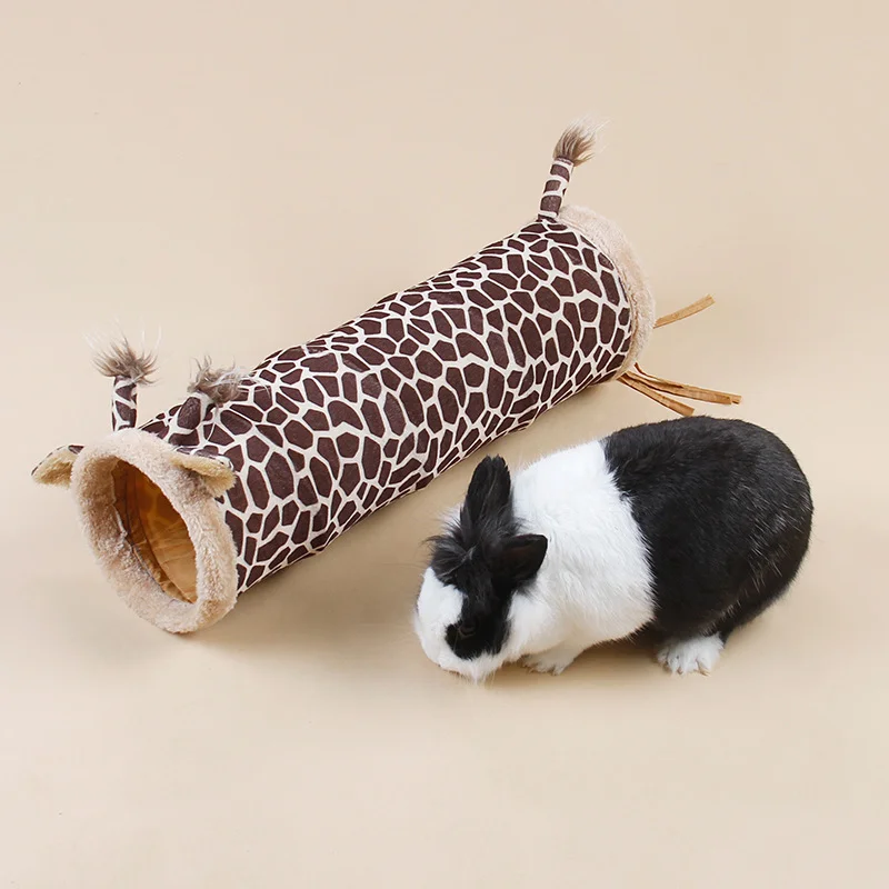 

Rabbit Tunnel Toys Cute Hamster One Way Tube Bunny House Lapin Guinea Pig Giraffe Shape Accessories Toy Fun Pet Supplies