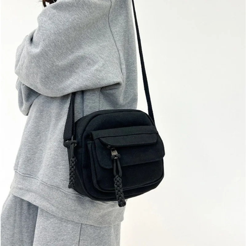 Уличная мода однотонная холщовая женская сумка Sen System Студенческая Повседневная