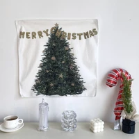ins christmas tree pine wall hanging cloth holiday atmosphere layout tapestry background indoor house decor photo props 5050cm
