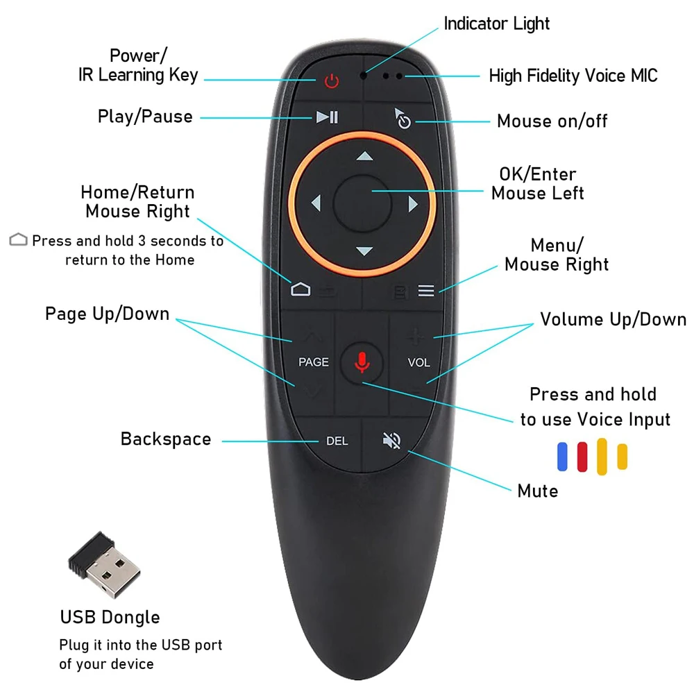 G10 G10S Pro Mini Smart Remote Control 2.4G Wireless Connection For Android TV Box Google Voice | Электроника