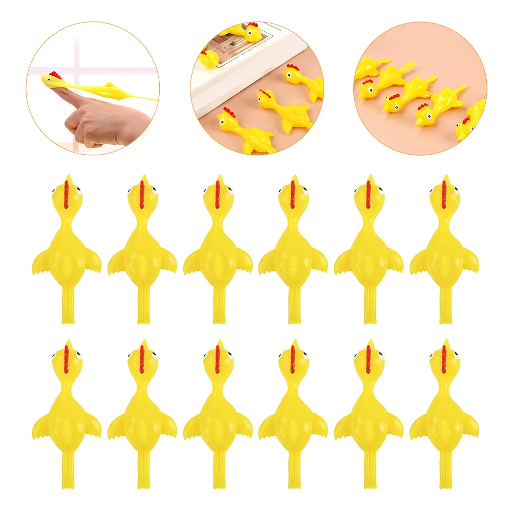 

12 Pcs Eject Turkey Nativity Toys Kids Flying Frogs Animal Flingers Toy Easter Game Tpr Slingshot Toy Thanksgiving Toy Child