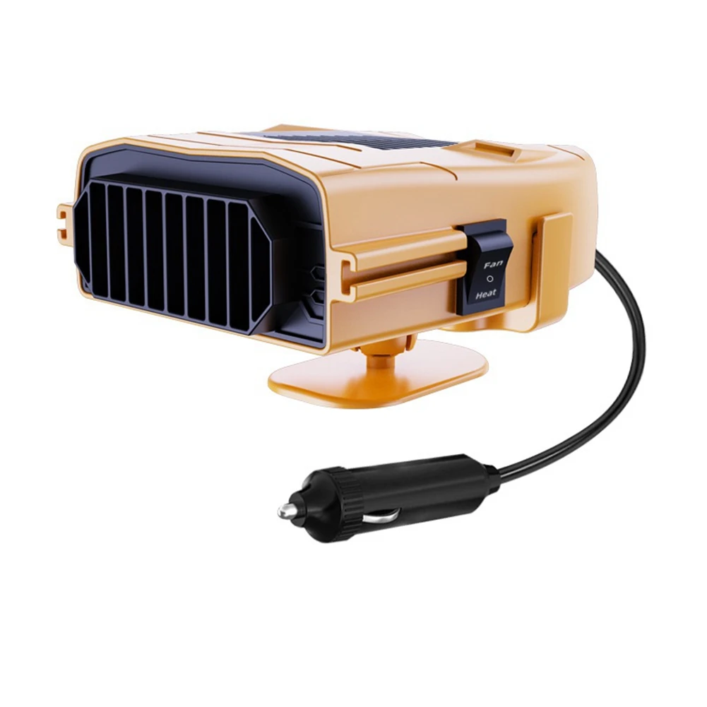 

12V Electric Car Heater Warm Wind Defrosting Snow Defogger Windshield Dryer Demister Winter Car Heater Supplies(Yellow)