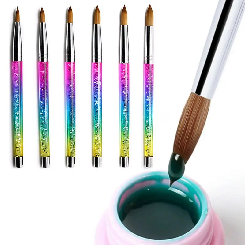 

1 Piece UV Gel Engraving Pen Iridescent Acrylic Nail Art Corinski Sable Nail Brush High Quality Professional Nail Art Tool
