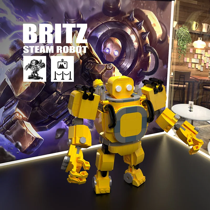 

MOC Britz Steam Iron Robot MOBA Game Tank Body Shield Warrior Building Blocks Sets Construction Bricks Toys for Kids Gifts