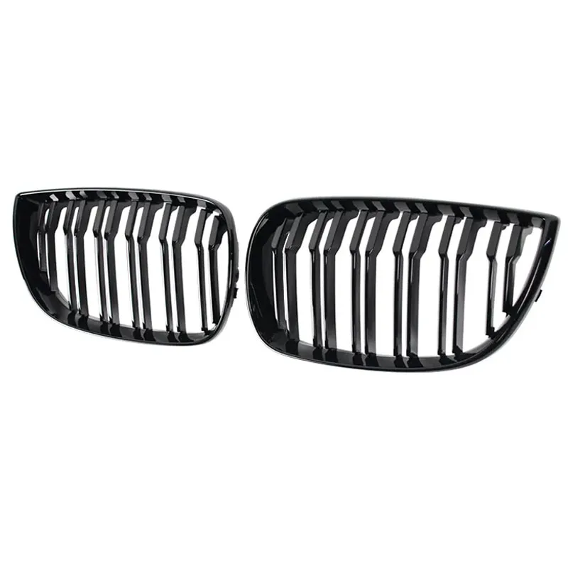 For BMW E81 E87 120d 120i 130i Car Grill Front Kidney Grille Racing Grills Gloss Black 04-06 Auto ABS Double Slat Grilles