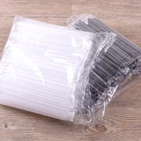 500 pcs straws plastic disposable drinking straws transparent individually packaged straws thick paille plastique rietjes dik