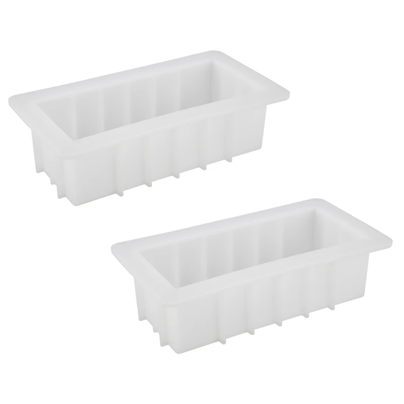 

2X Silicone Thick Soap Mold Handmade Soap Mold Rectangular Silicone Toast Mold Does Not Rise Belly 1000ML