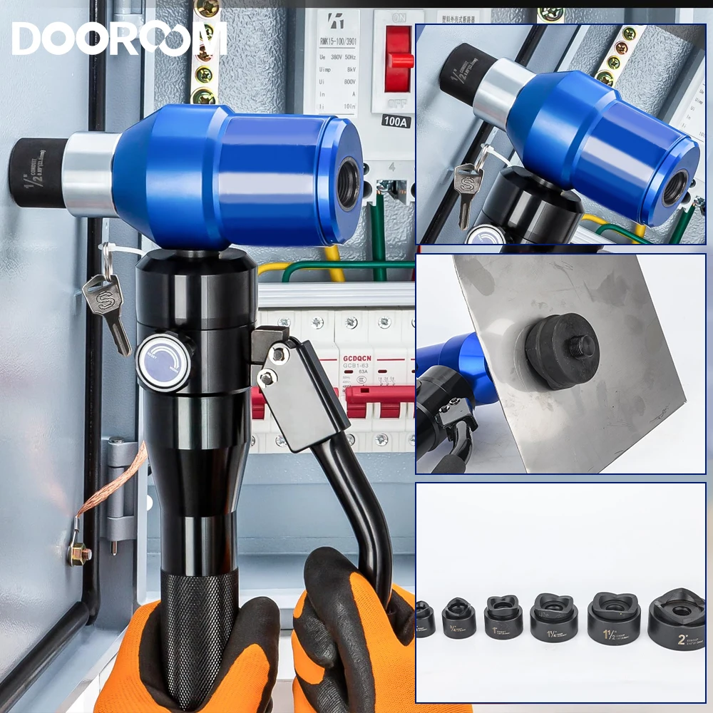Фото Ручной гидравлический инструмент DOOROOM с 6 формами, 22,5 мм, 28,3 мм, 34,6 мм, 43,2 мм, 49,6 мм, 61,5 мм, гидравлический перфорирующий сверлильный станок №3