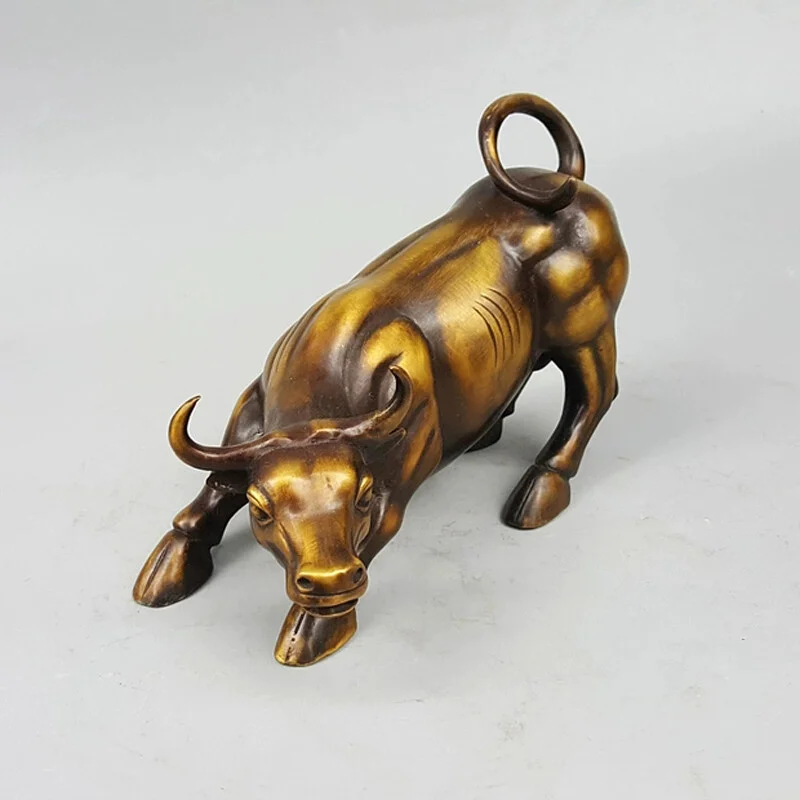 Сборная антикварная большая настенная Бронзовая статуя крупного рогатого скота