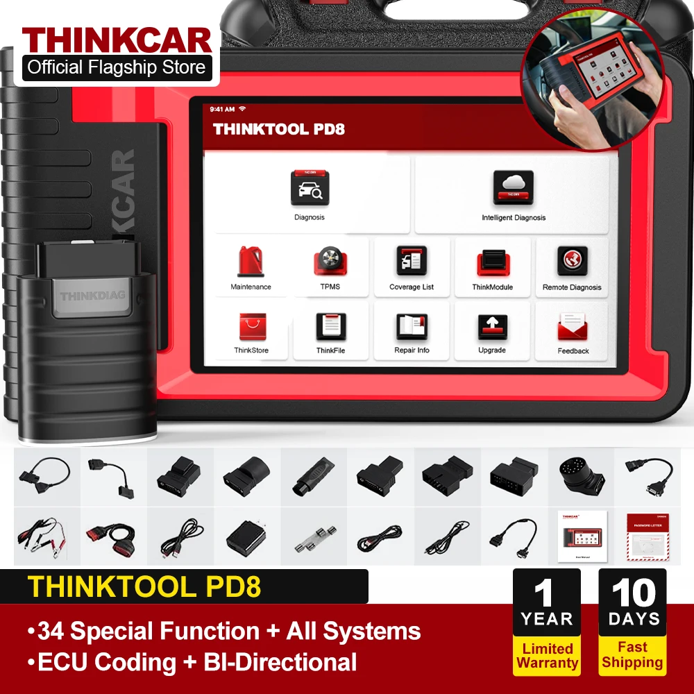 

Сканер THINKCAR Thinktool PD8 OBD2 Профессиональный, диагностический инструмент PK X431 для кодирования ЭБУ, диагностика автомобиля, 34 уровня