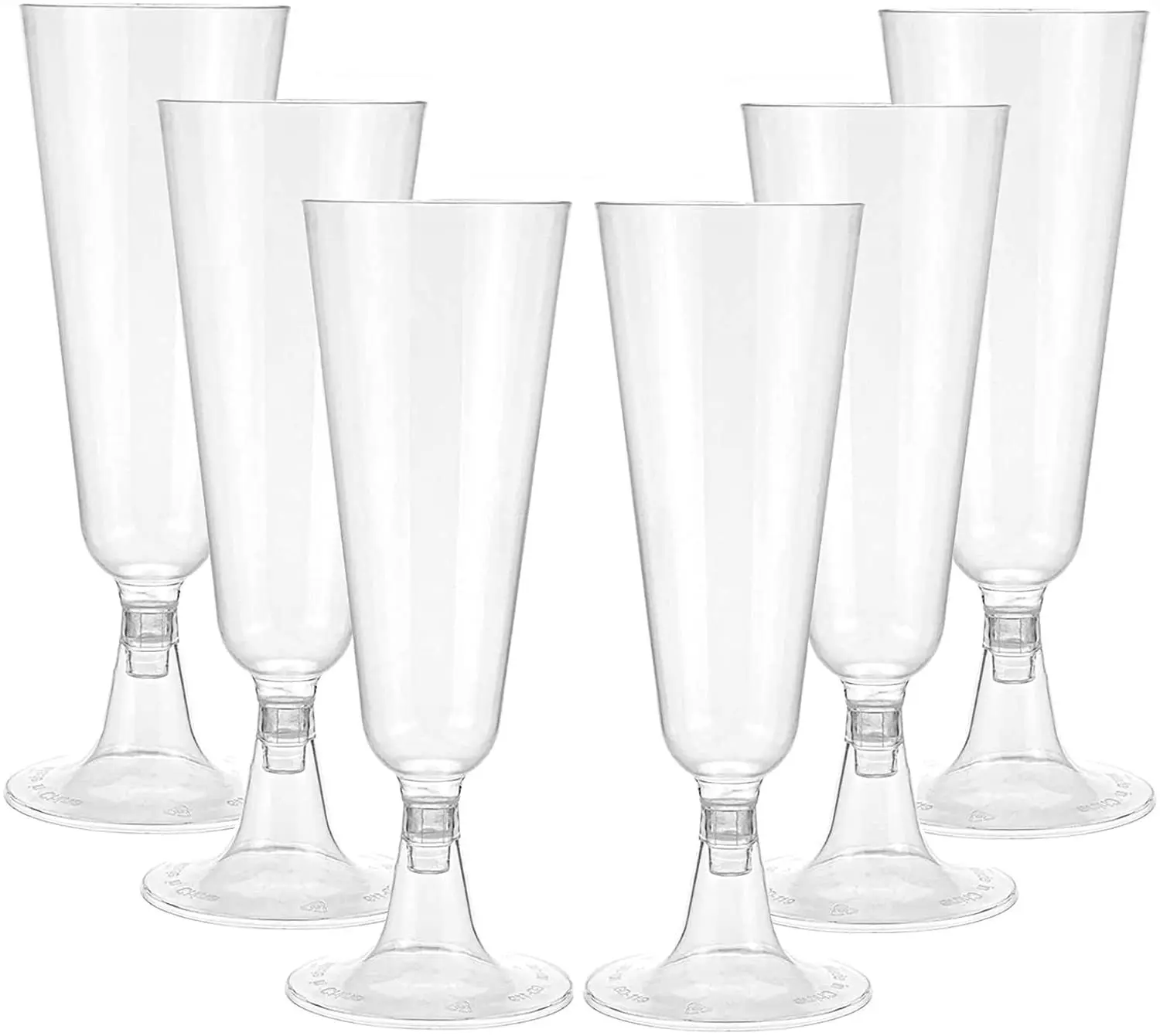 

12Pc 150ML Disposable Champagne Glass High-foot Glass Plastic Wine Cup Transparent Cocktail Glass Home Western Food Party Supply