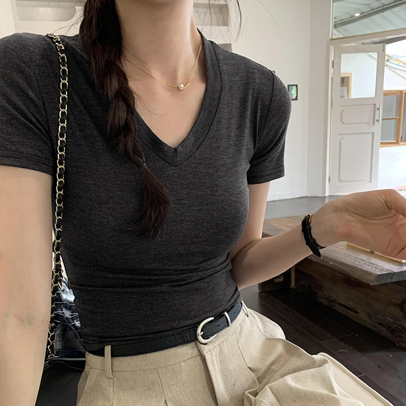 Женская модная футболка Sheathy новинка 2024 летняя сексуальная облегающая с