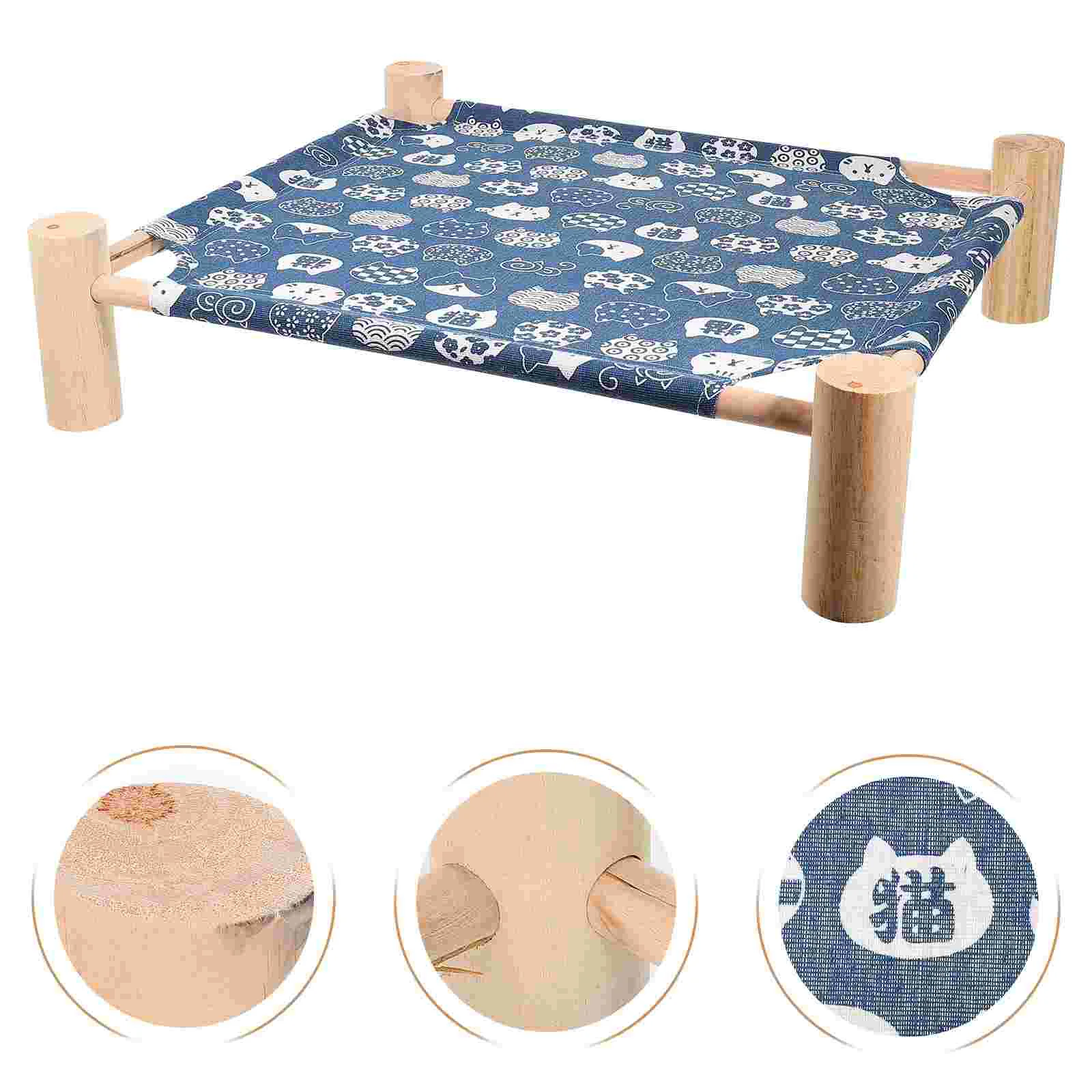 

Wood Leg Cat Bed Breathable Dog Bed Elevated Dog Bed Indoor Cat Hammock for Home