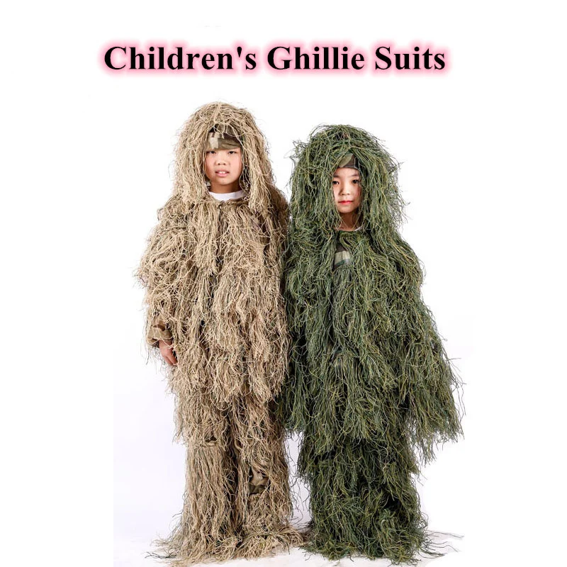 

Children's Sniper Jungle Combat Ghillie Clothes Kids Outdoor Camping Hunting Training CS Shooting Stealth Tactical Ghillie Suits
