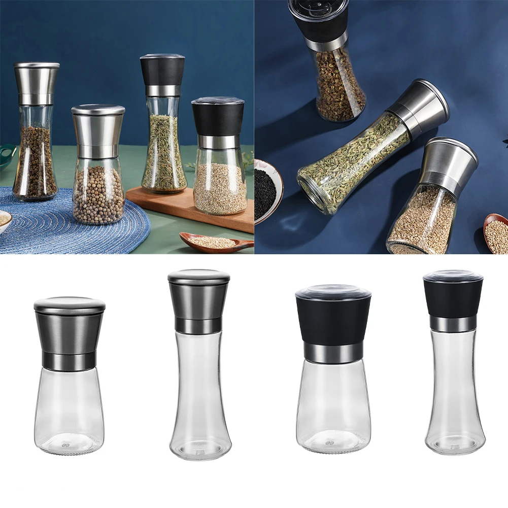 

Adjustable Coarse Mills Stainless Steel Shakers Refillable Portable Spice Jar Containers Crushed Condiment Bottle