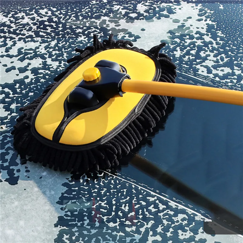 

50-102cm Chenille Car Wash Brush Mop With Aluminum Alloy Long Handle Telescopic Car Cleaning Brush Mop