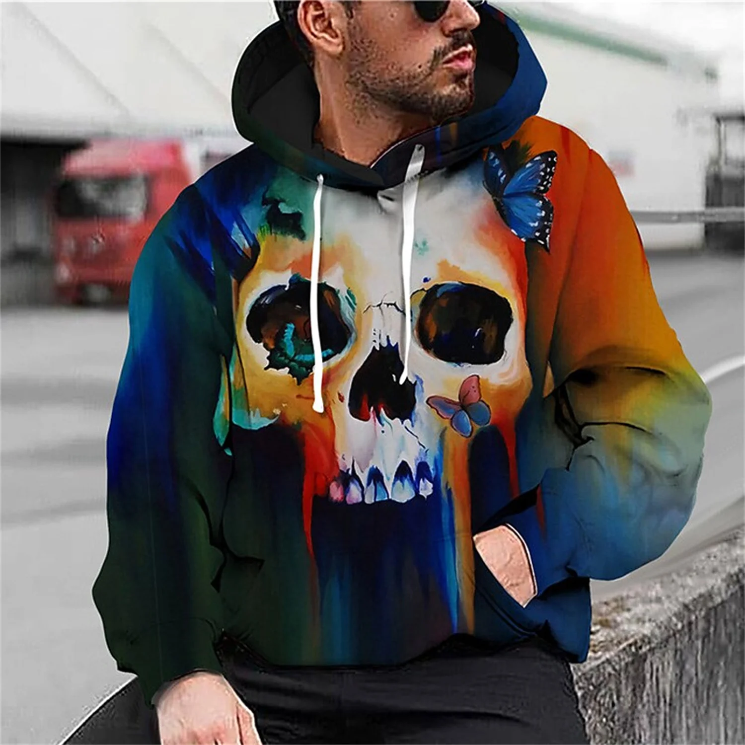 

Sweat shirt Male Hooded Good Hoodies Psychedelic Pullover Pop Punk Hip hop Arts 3D Hoodies Men Hoody Clothing