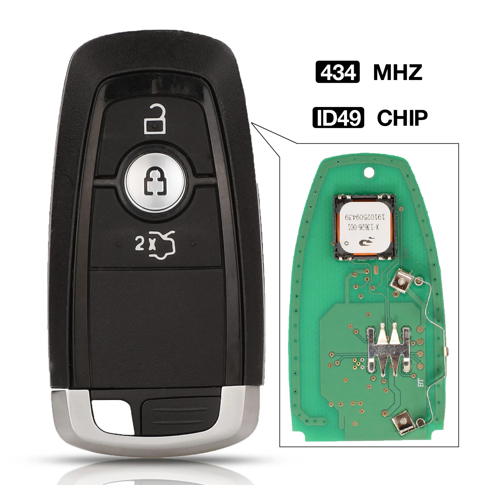 Jingyuqin ID49 434 МГц Умный Бесконтактный Ключ для Ford Mondeo Mustang Fusion F-250 F-350 F-450 F-550 2017 Не Оригинал.