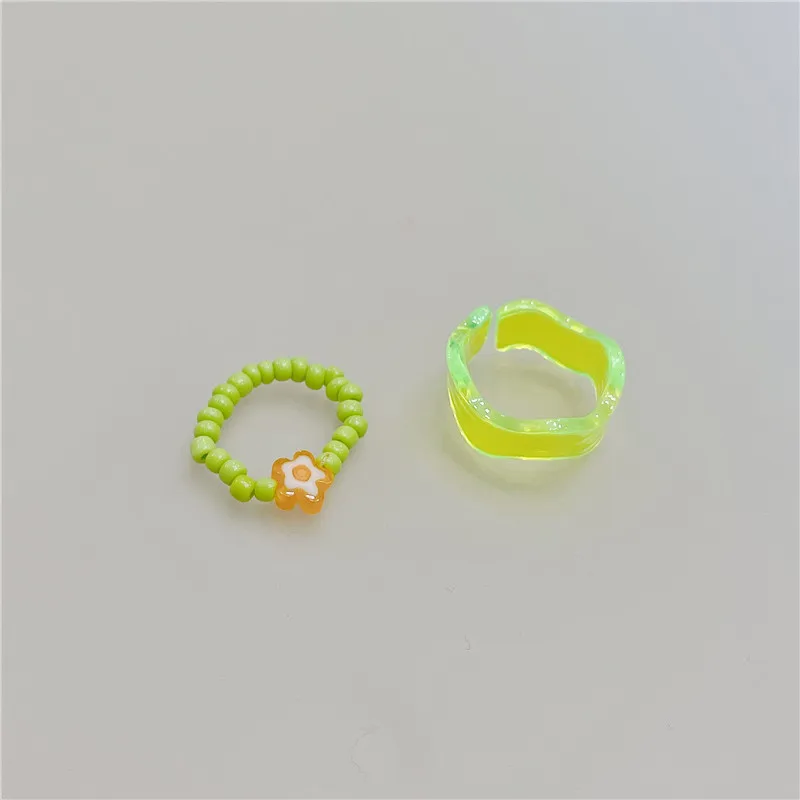 Новые модные разноцветные большие квадратные акриловые кольца из смолы для