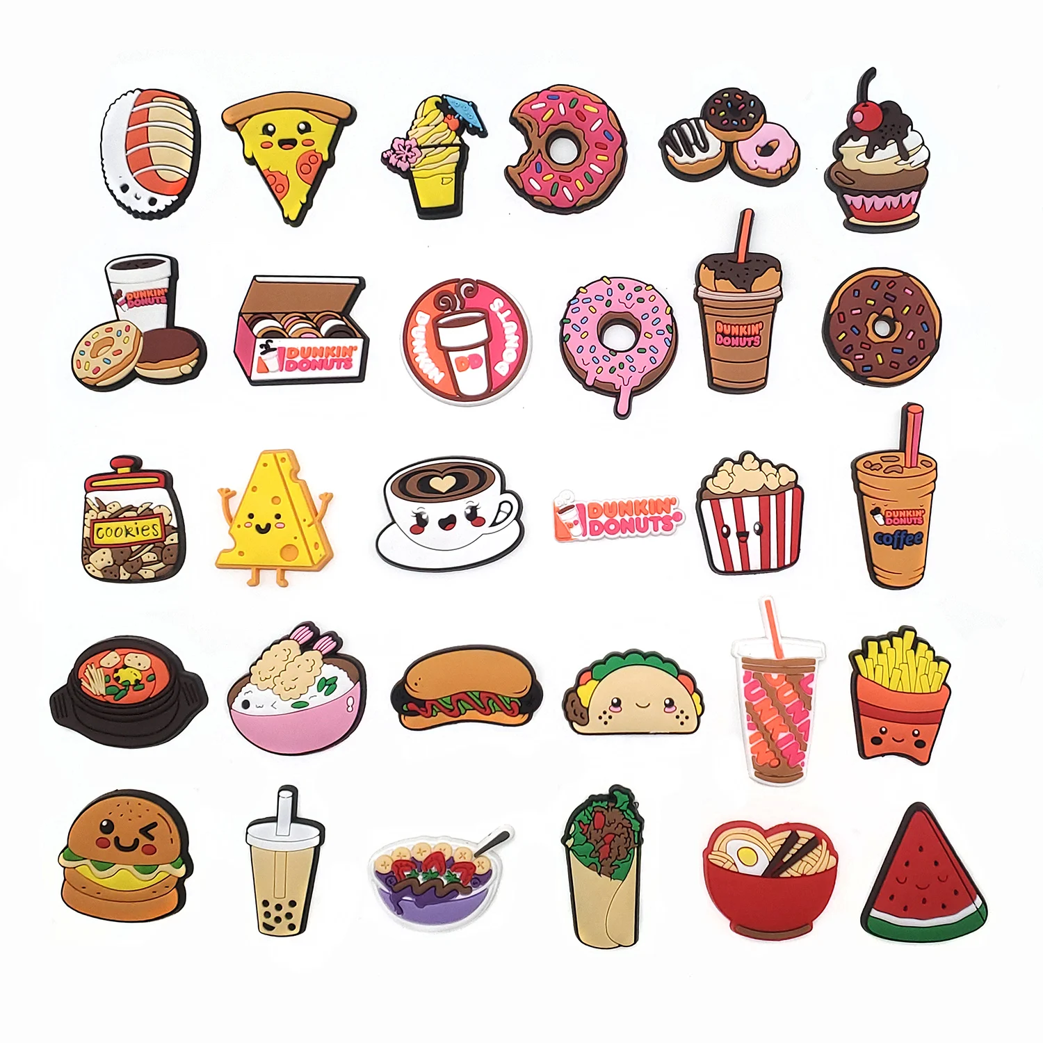 

New Cute Food Cartoon Shoe Charms for Sandals Fashion JIBZ Clogs Decoration Unisex Kids Garden Shoe Accessories Gifts