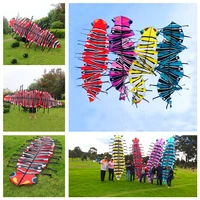 free shipping 3 5m centipede kite flying toys fabric kite reel flying shark for children parachute kite