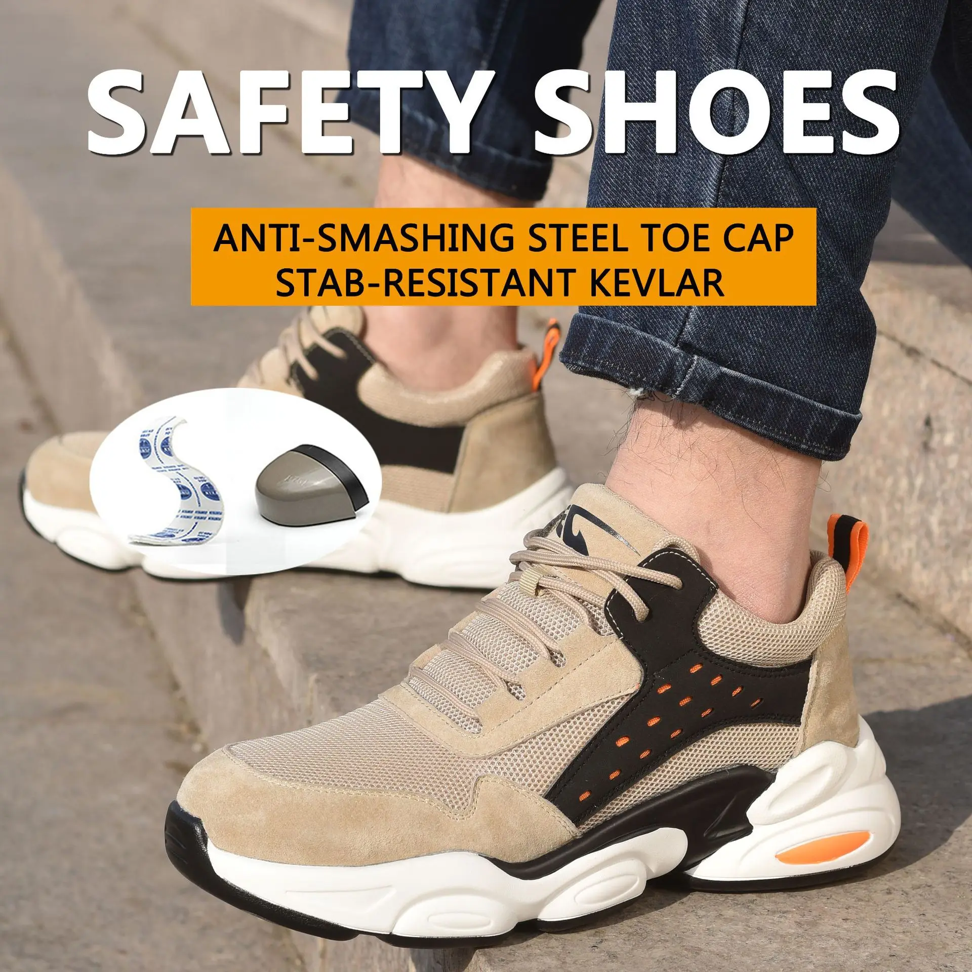 

2023 Work Safety Shoes Men Lightweight Safety Boots Indestructible Work Sneakers Women Kevlar Insole Protective Steel Toe Shoes